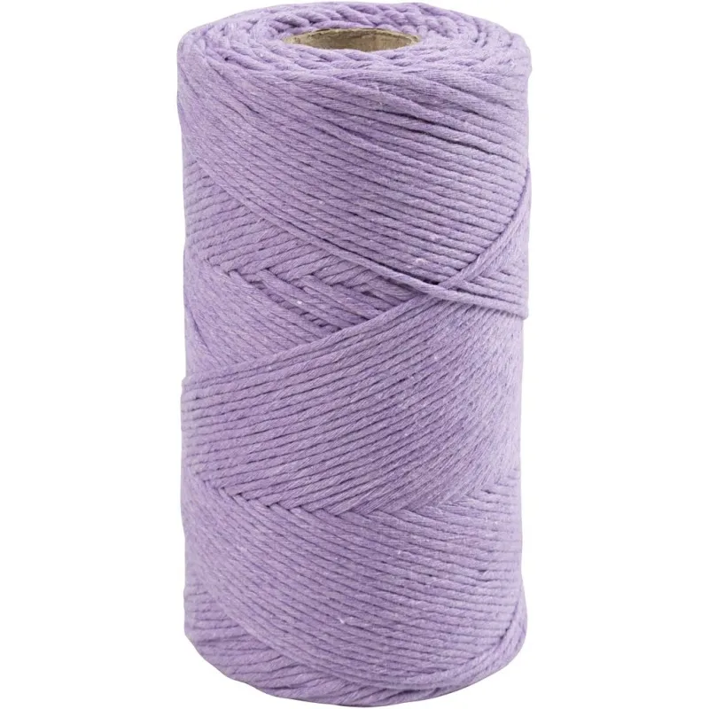 Makramée-Garn, L 198 m, D 2 mm, Flieder, 330 g/ 1 Rolle