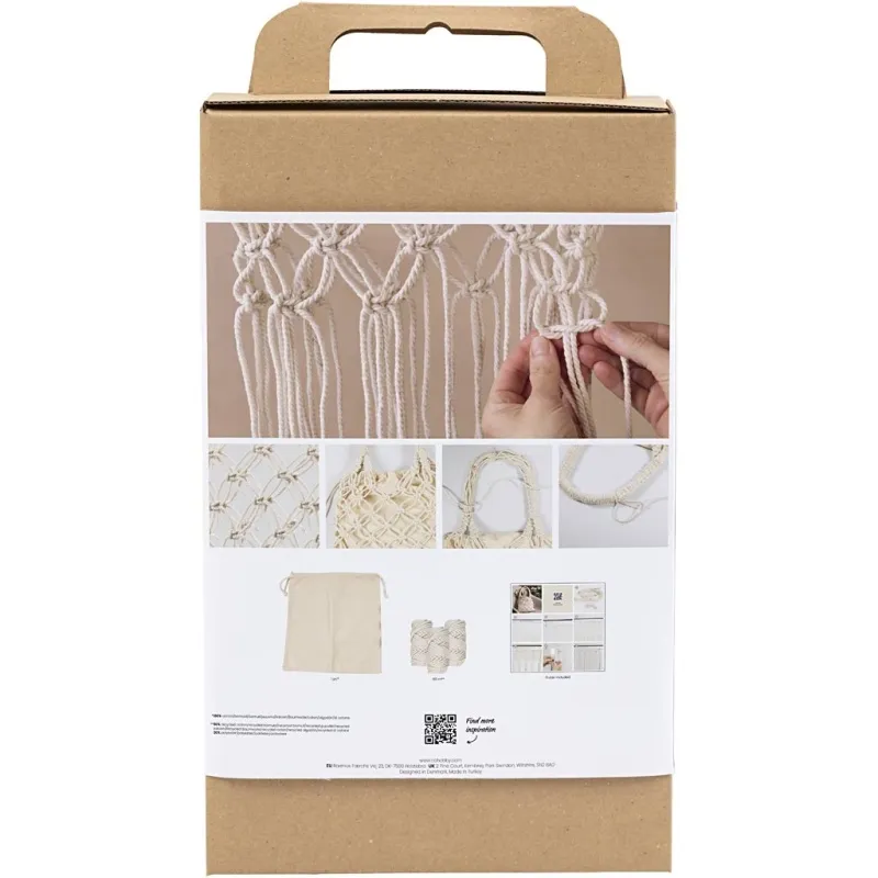 Kreativ Set Makramée, Tasche, Weiß, 1 Pck