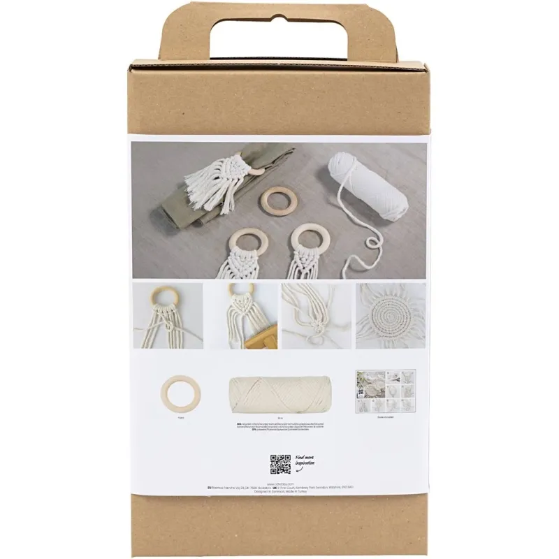 Kreativ Set Makramée, Tischdeko, Creme, 1 Pck