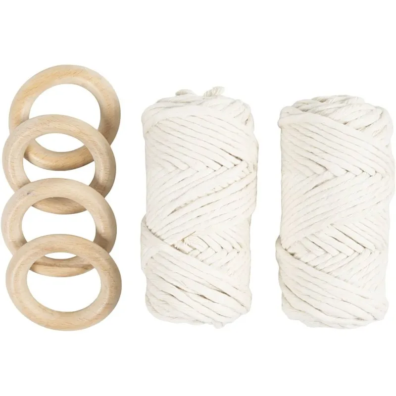 Kreativ Set Makramée, Tischdeko, Creme, 1 Pck