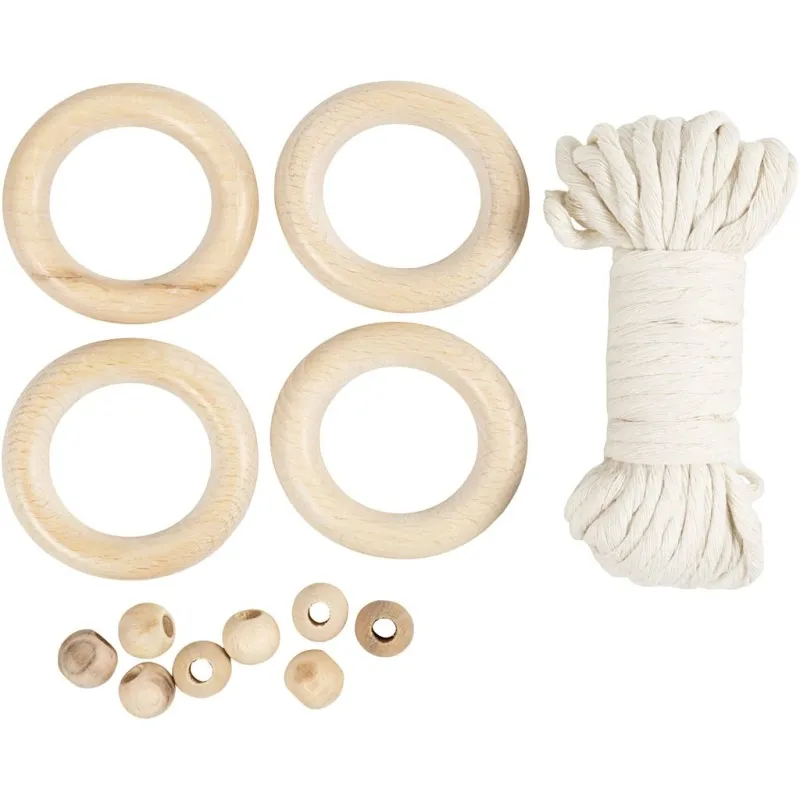 Mini Kreativ Set Macramé, Serviettenring, Creme, 1 Pck