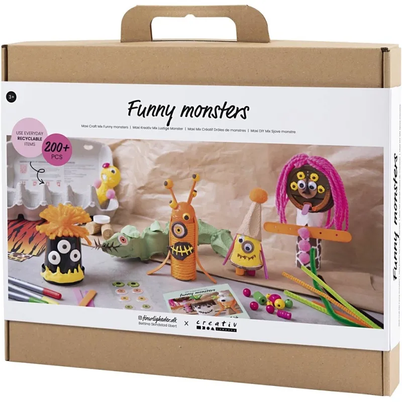 Maxi Kreativ Mix Lustige Monster, Sortierte Farben, 1 Pck
