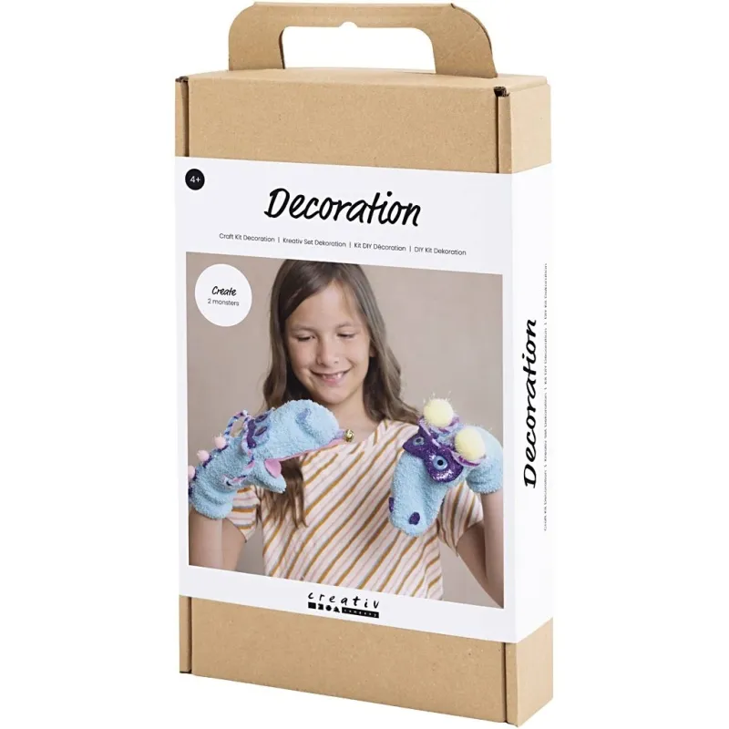 Kreativ Set Dekoration, Sockenmonster, Sortierte Farben, 1 Pck
