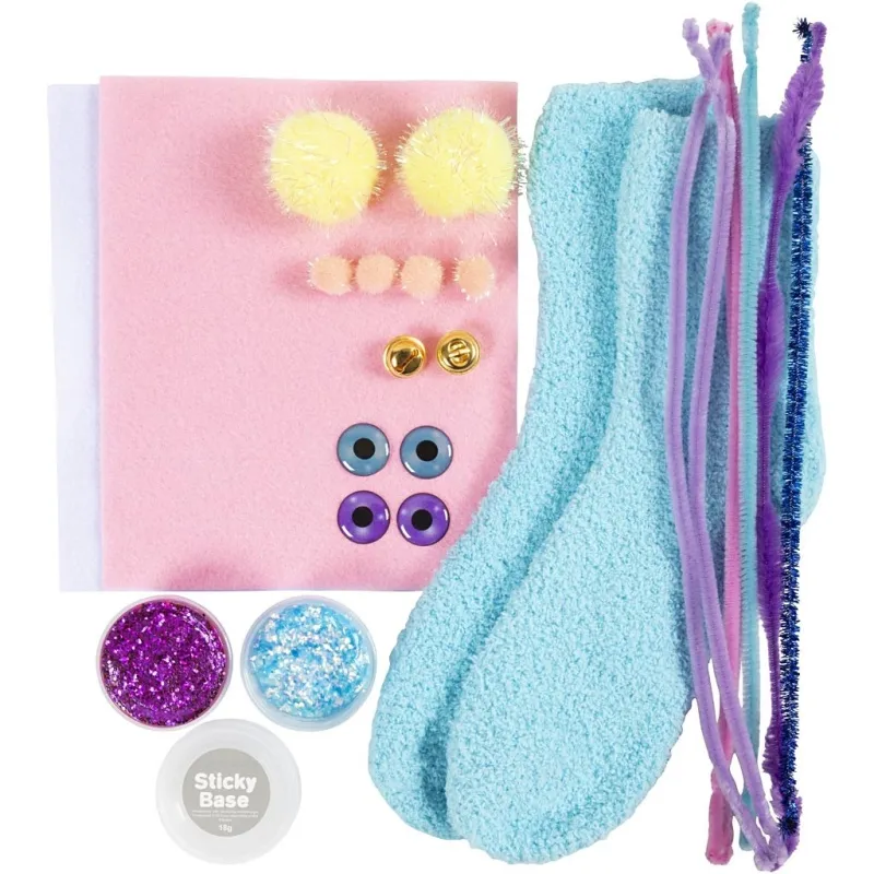 Kreativ Set Dekoration, Sockenmonster, Sortierte Farben, 1 Pck