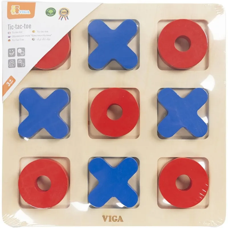 VIGA Tic-Tac-Toe, H 0,9 cm, L 22, B 22 cm, 1 Stk