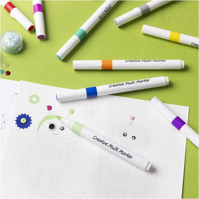 Kreativ Multi Marker, Strichstärke 4 mm, Sortierte Farben, 24 Stk/ 1 Pck