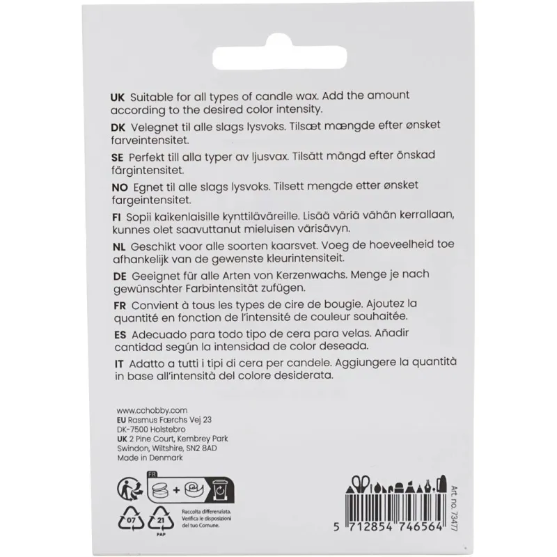 Kerzenfarbe, Hellblau, 5 g/ 1 Pck