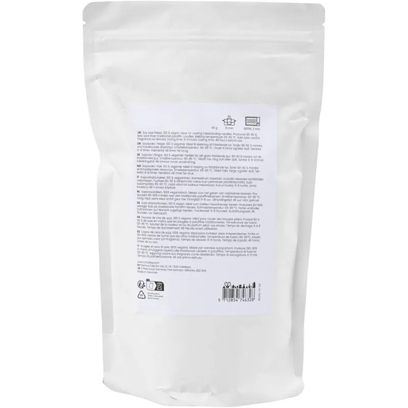Sojawachs, Für freistehende Kerzen, Creme, 500 g/ 1 Pck