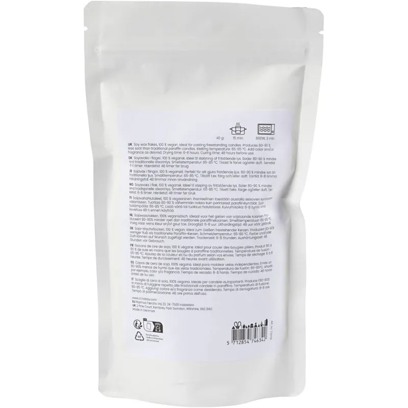 Sojawachs, Für freistehende Kerzen, Creme, 250 g/ 1 Pck