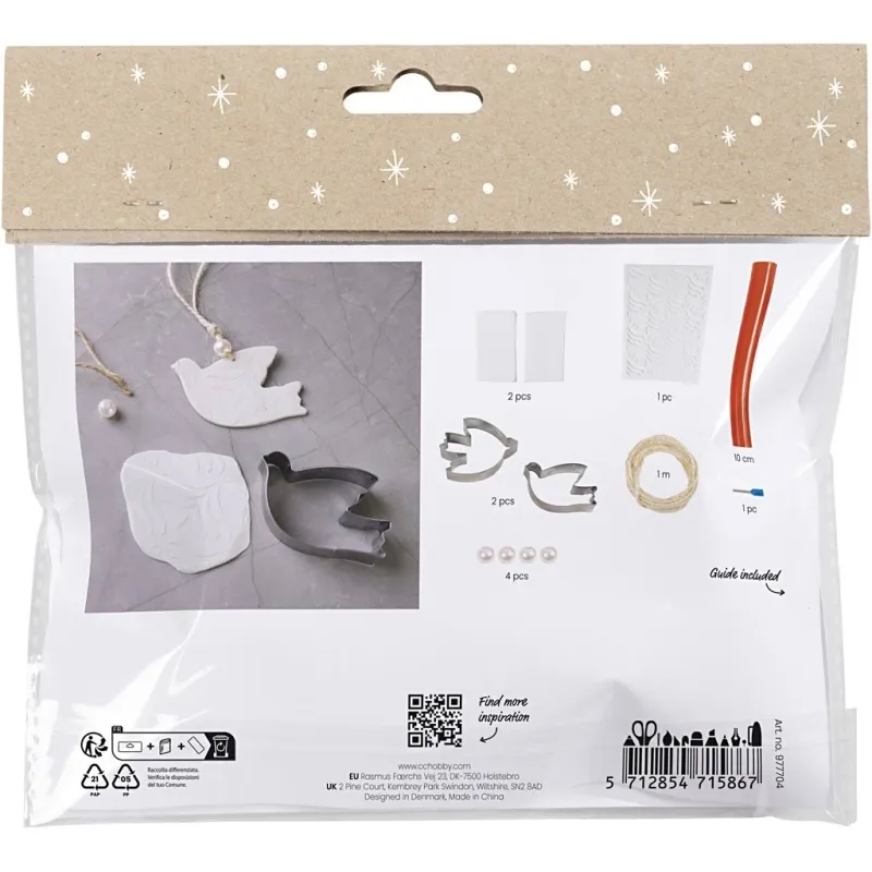 Mini Kreativ Set Modellieren, Tauben, Creme, 1 Pck