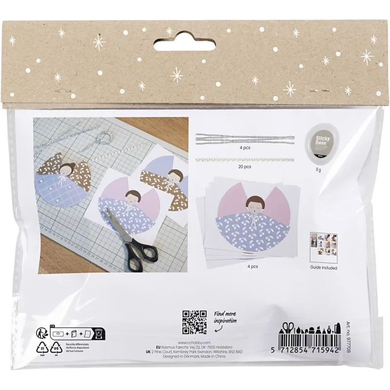 Mini Kreativ Set Papierdeko, Engel, Sortierte Farben, 1 Pck