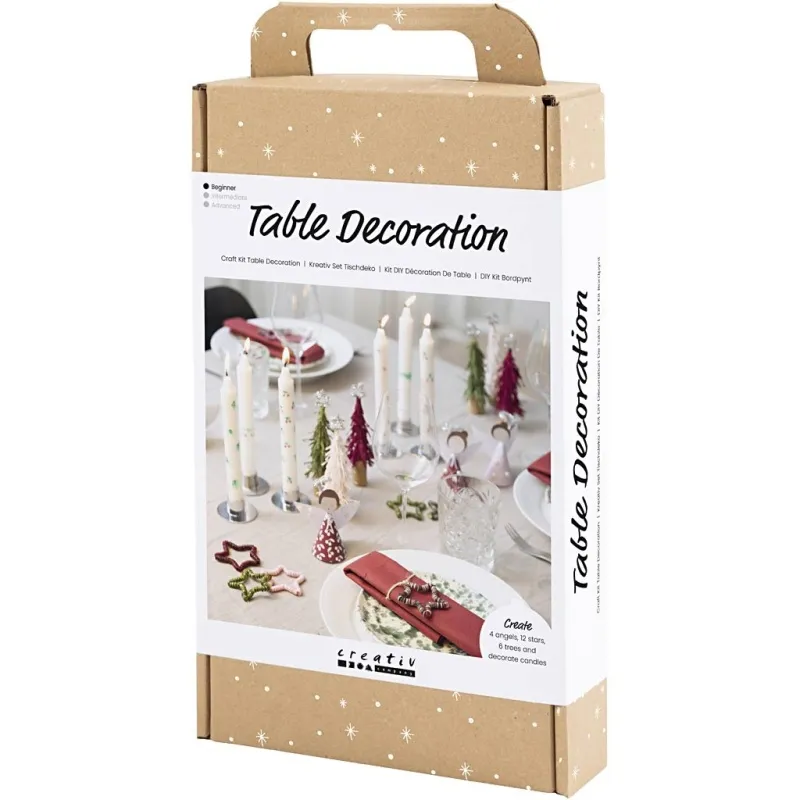 Kreativ Set Tischdeko, Engel, Weihnachtsbäume, Sterne, Sortierte Farben, 1 Pck