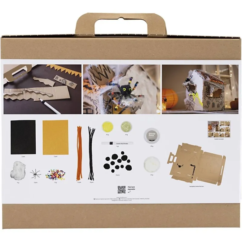 Mini Kreativ Set Dekoration, Geisterhaus, Schwarz, Hellbraun, Orange, 1 Pck