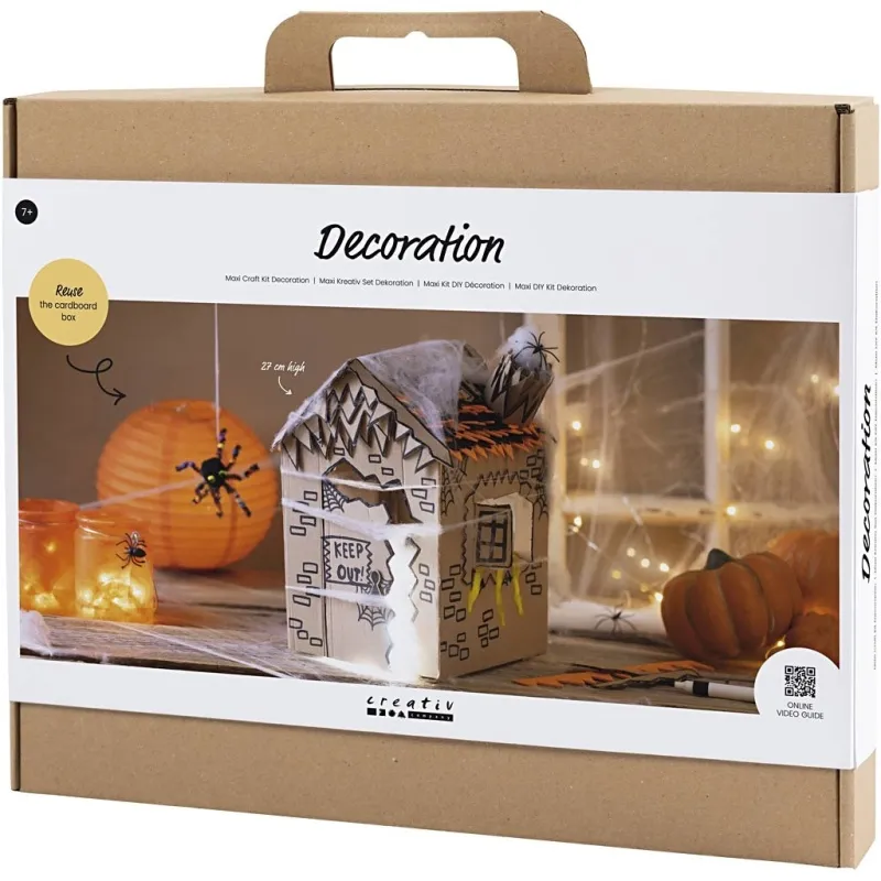 Mini Kreativ Set Dekoration, Geisterhaus, Schwarz, Hellbraun, Orange, 1 Pck