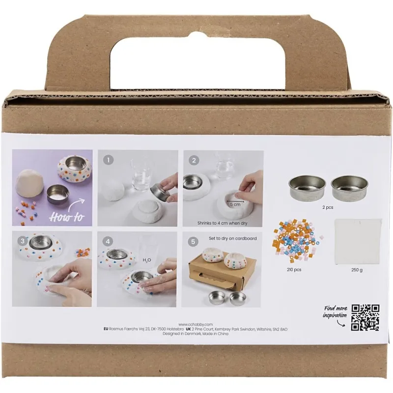 Mini Kreativ Set Modellieren, Kerzenhalter, Weiß, 1 Pck