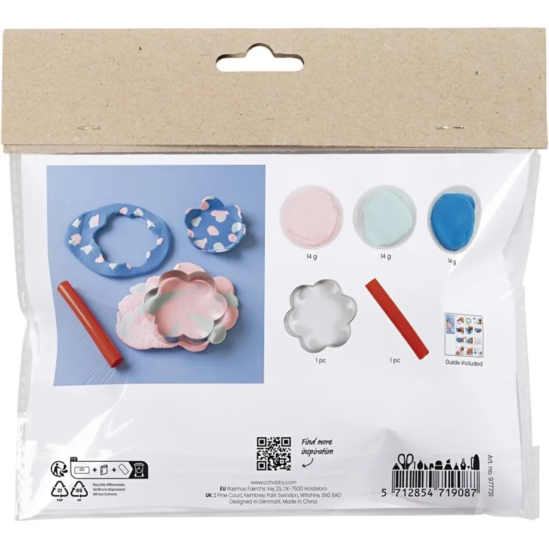 Mini Kreativ Set Modellieren, Schalen, Pastellblau, Hellpink, 1 Pck