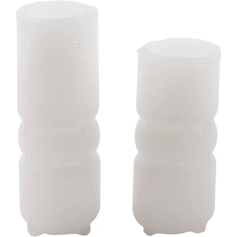 Silikonform, Gerippter Zylinder mit Bogen, H 11+14 cm, D 4+4 cm, 2 Stk/ 1 Pck