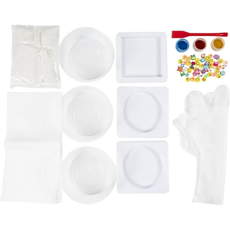 Kreativ Set Formgießen, Fliesen, Blau, Rot, Gelb, 1 Pck