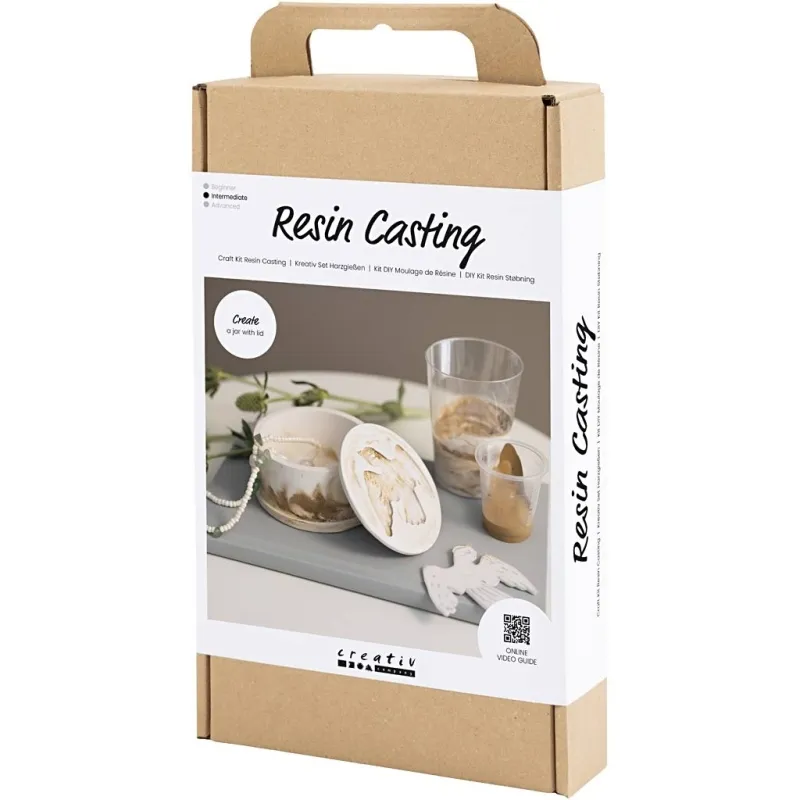 Kreativ Set Harzgießen, Vorratsglas mit Deckel, Beige, Creme, 1 Pck