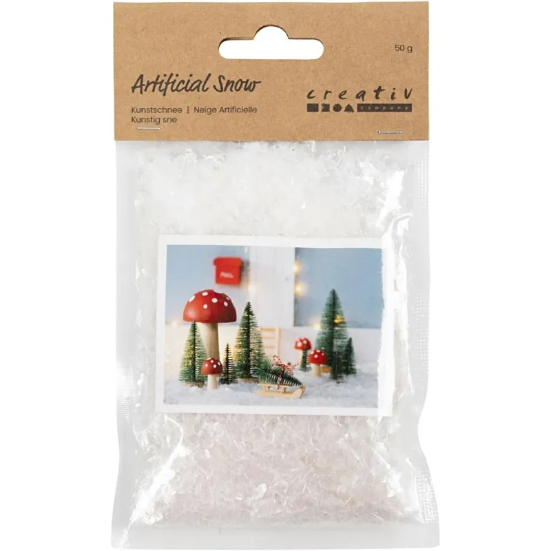 Kunstschnee, Weiß mit Glitter, 50 g/ 1 Btl.
