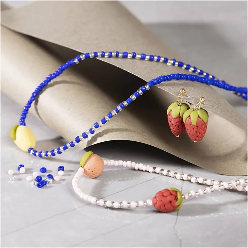 Mini Kreativ Set Schmuck, Halskette und Ohrringe, Königsblau, 1 Pck