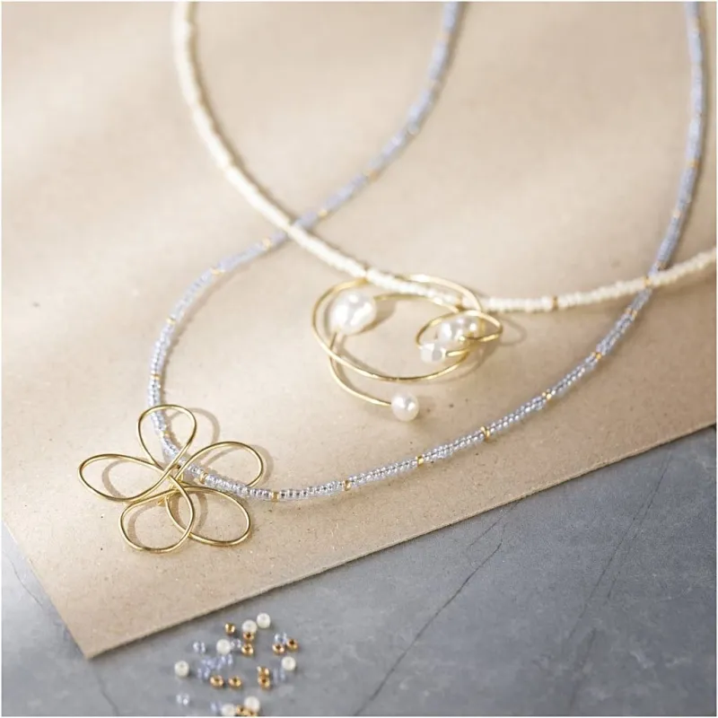 Mini Kreativ Set Schmuck, Halskette mit Drahtanhänger, Vergoldet, 1 Pck