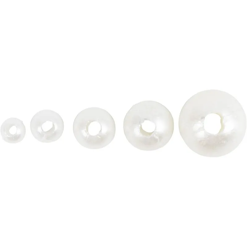 Wachsperlen, D 3-8 mm, Lochgröße 1,3-2,5 mm, ca. 5000, Perlmuttweiß, 430 g, 700 ml/ 1 Dose
