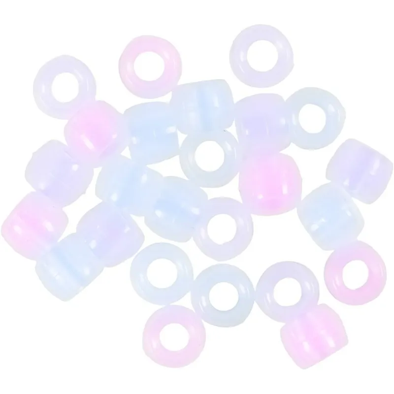 UV-Perlen , L 6 mm, D 8 mm, Lochgröße 4 mm, ca. 1800+ Stk, Sortierte Farben, 320 g, 700 ml/ 1 Dose
