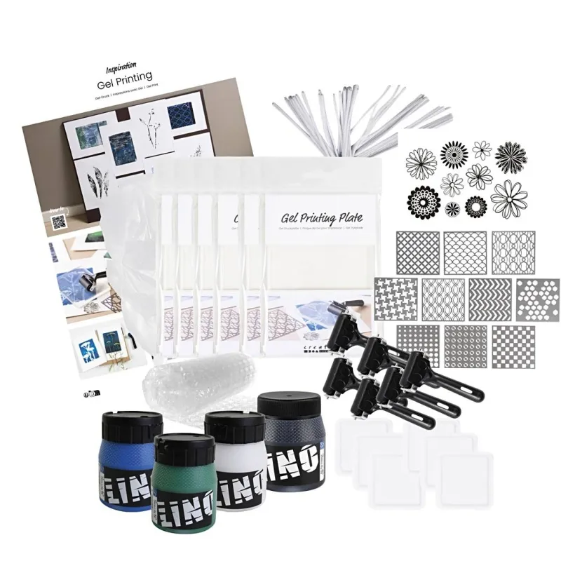 Gruppen-Kreativset Gel-Druck, Farbenfrohe Drucke, 1 Pck
