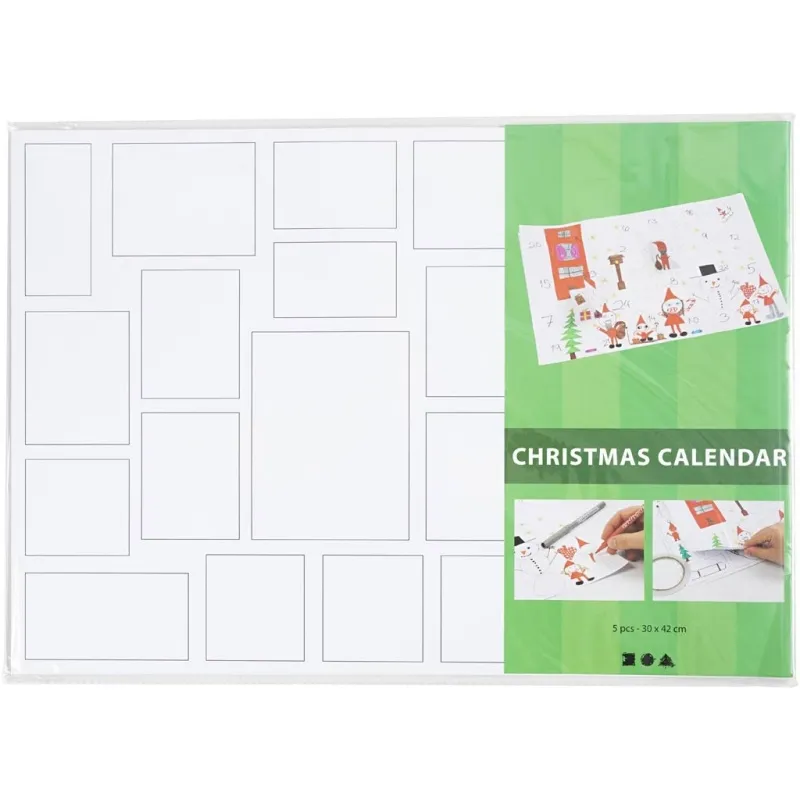 Adventskalender, Größe 30x42 cm, 30 Stk/ 1 Pck