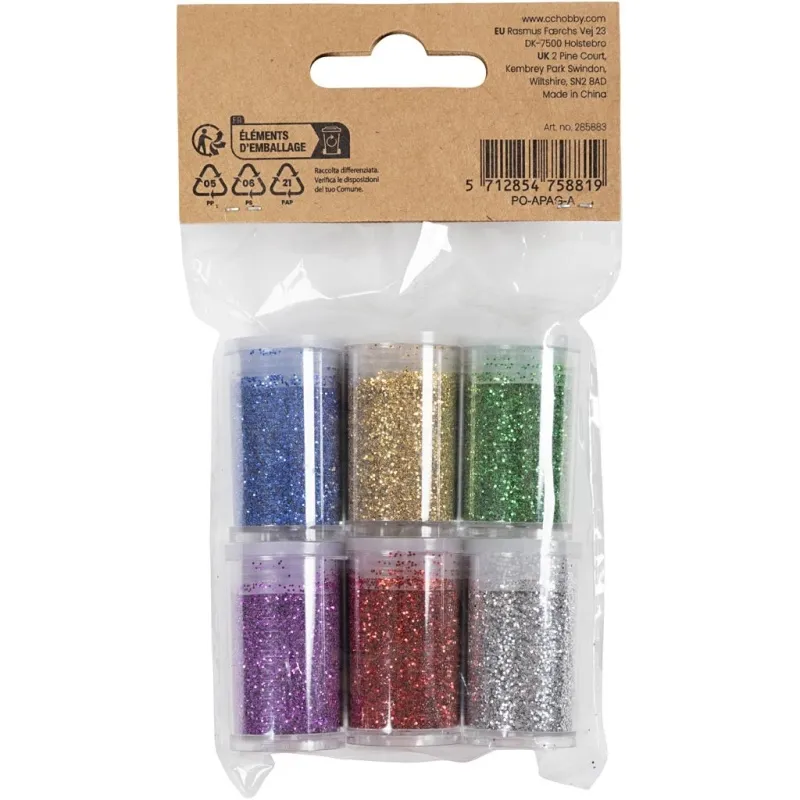 Bio Sparkles, Sortierte Farben, 6x7 ml/ 1 Pck