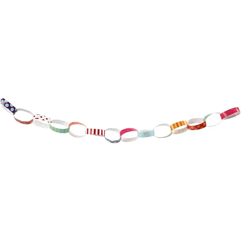 Papierketten, mit Muster, L 16 cm, B 15 mm, 400 Stk/ 1 Pck