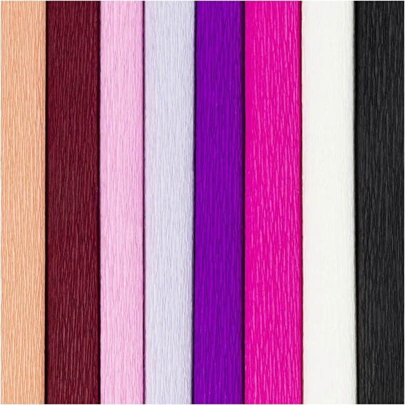 Krepppapier, Blatt 25x60 cm, Kreppanteil: 180%, 105 g, Harmonie in Lila-Pink, 8 Bl./ 1 Pck