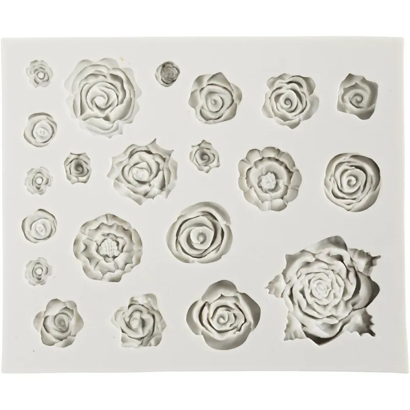 Silikonform, Rosen, H 0,5-1 cm, L 0,8-4 cm, 1 Stk