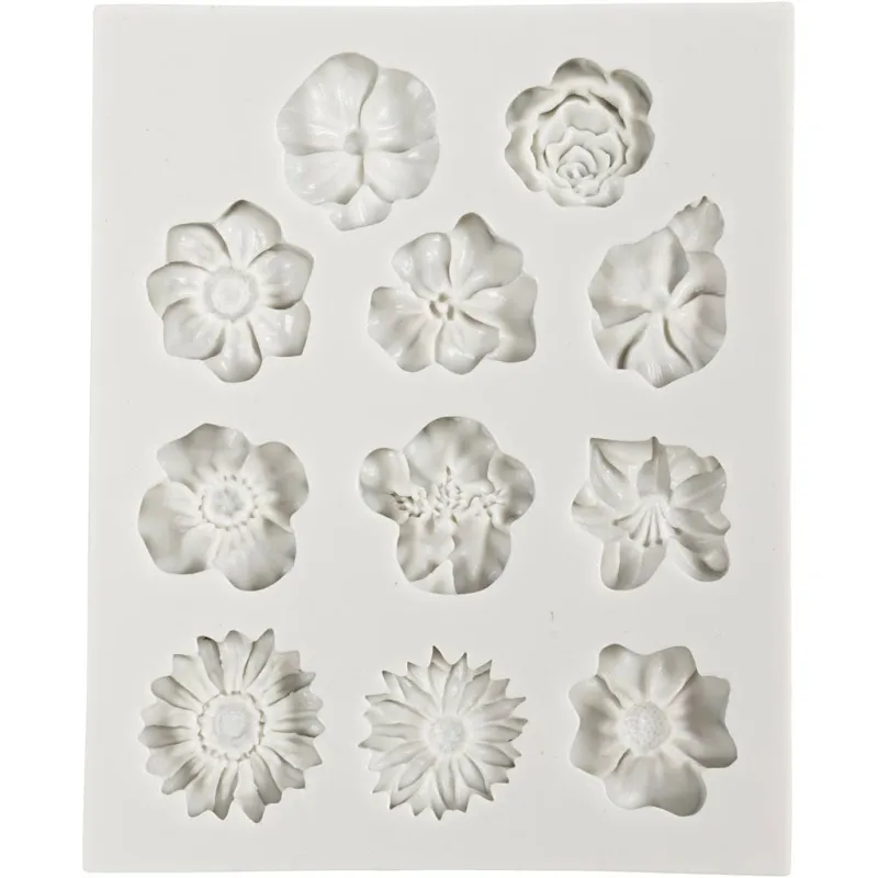 Silikonform, Gänseblümchen, H 0,5 cm, L 2-2,5 cm, 1 Stk