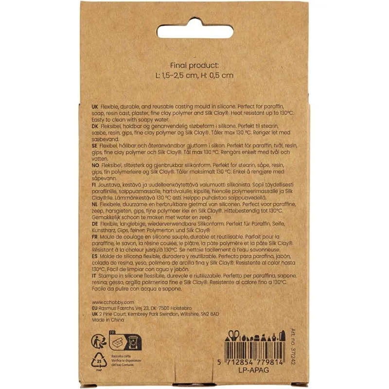 Silikonform, Blume, H 0,5 cm, L 1,5-2,5 cm, 1 Stk