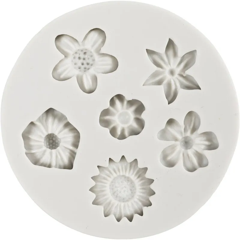 Silikonform, Blume, H 0,5 cm, L 1,5-2,5 cm, 1 Stk