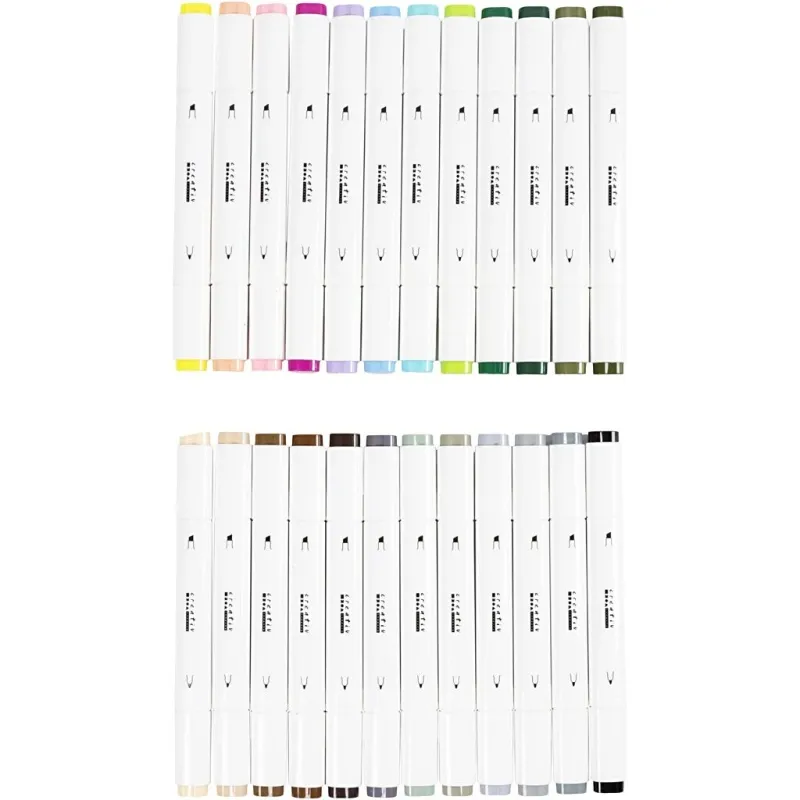 Twin Marker Filzstifte, Strichstärke 1+8 mm, Pastellfarben, Standard-Farben, 24 Stk/ 1 Pck
