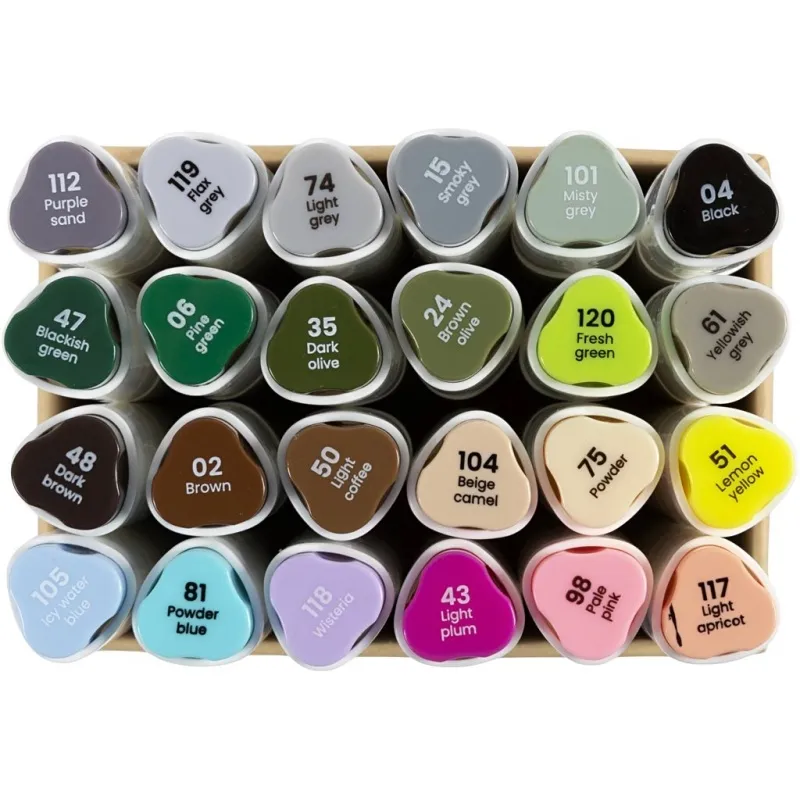 Twin Marker Filzstifte, Strichstärke 1+8 mm, Pastellfarben, Standard-Farben, 24 Stk/ 1 Pck