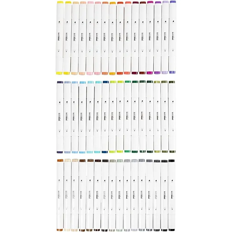 Twin Marker Filzstifte, Strichstärke 1+8 mm, Standard-Farben, 48 Stk/ 1 Pck
