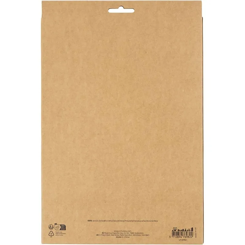 Bastelfilz, A4, Blatt 210x297 mm, Dicke 2 mm, Natur, 10 Bl./ 1 Pck