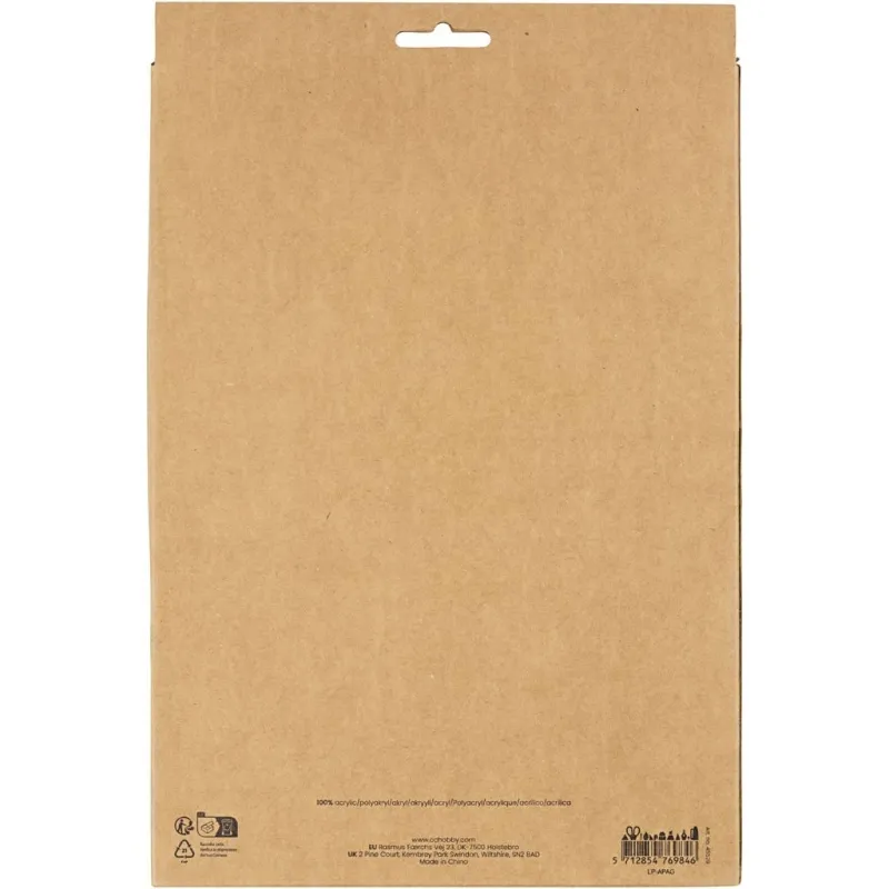 Bastelfilz, A4, Blatt 210x297 mm, Dicke 2 mm, Weihnachtsfarben, 10 Bl./ 1 Pck