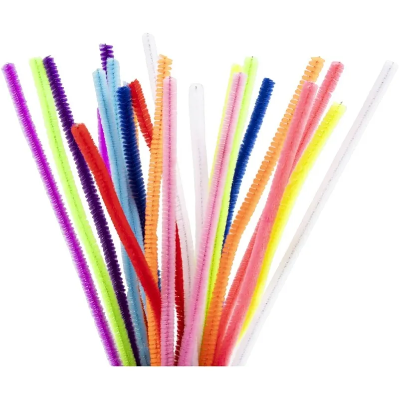 Pfeifenreiniger, L 30 cm, Dicke 6 mm, Sort. Farben, 25 sort./ 1 Pck