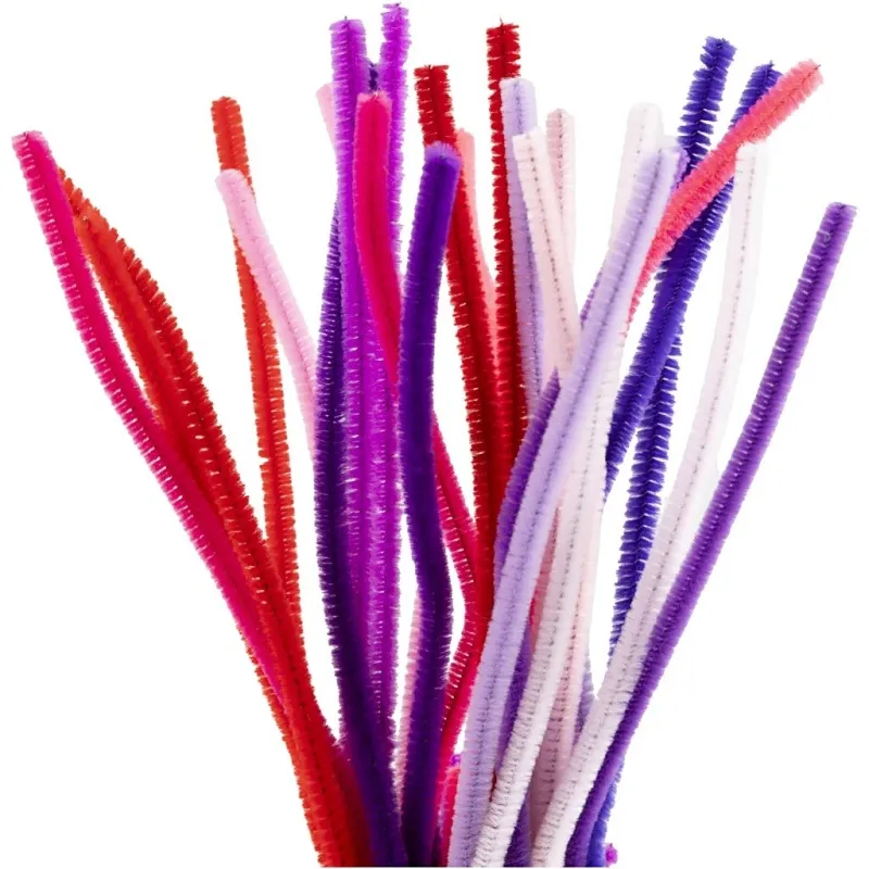 Pfeifenreiniger, L 30 cm, Dicke 6 mm, Harmonie in Lila-Pink, 25 Stk/ 1 Pck