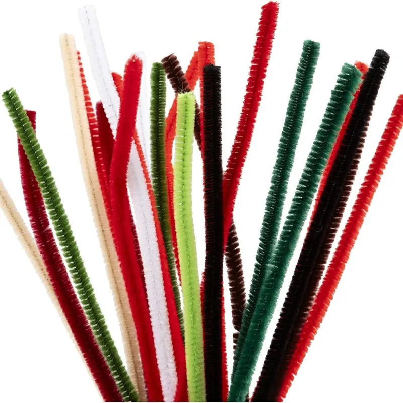 Pfeifenreiniger, L 30 cm, Dicke 6 mm, Weihnachtsfarben, 25 sort./ 1 Pck
