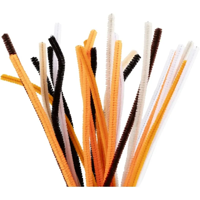 Pfeifenreiniger, L 30 cm, Dicke 6 mm, Halloween Farben, 25 sort./ 1 Pck