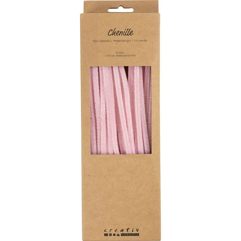 Pfeifenreiniger, L 30 cm, Dicke 6 mm, Rosa, 50 Stk/ 1 Pck