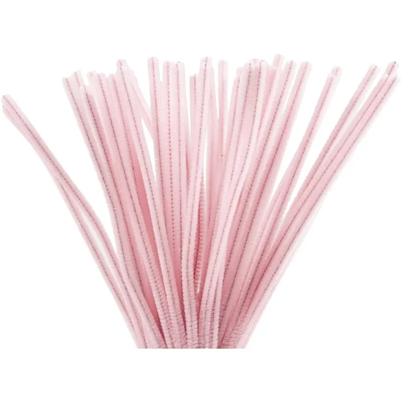 Pfeifenreiniger, L 30 cm, Dicke 6 mm, Rosa, 50 Stk/ 1 Pck