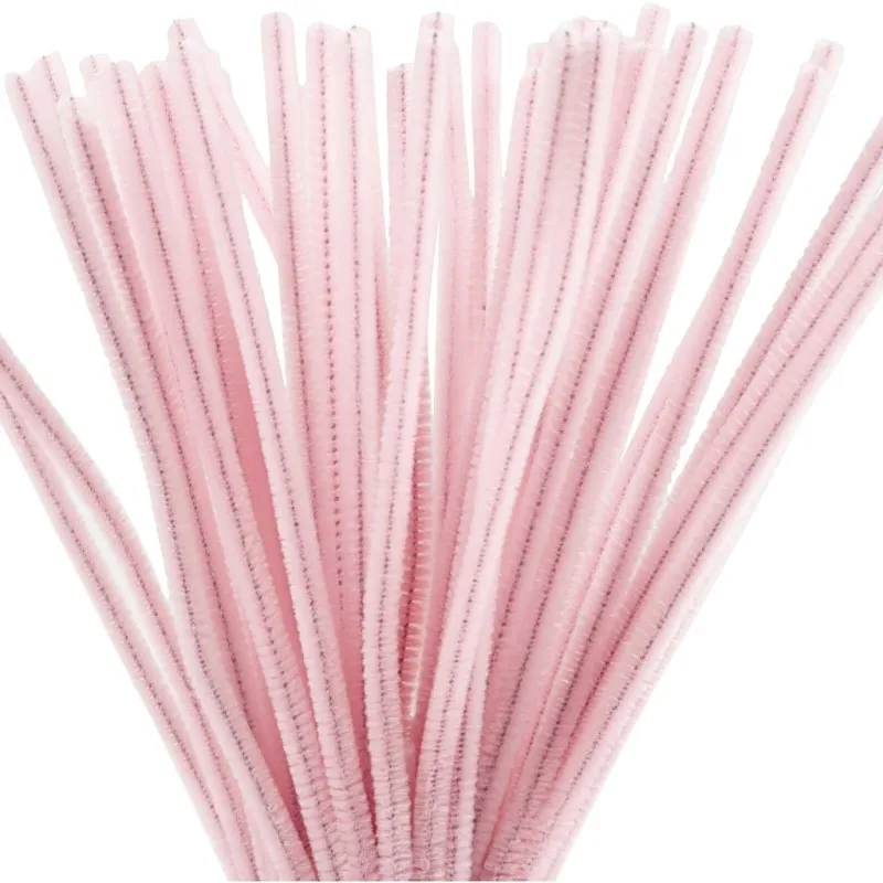 Pfeifenreiniger, L 30 cm, Dicke 6 mm, Rosa, 50 Stk/ 1 Pck
