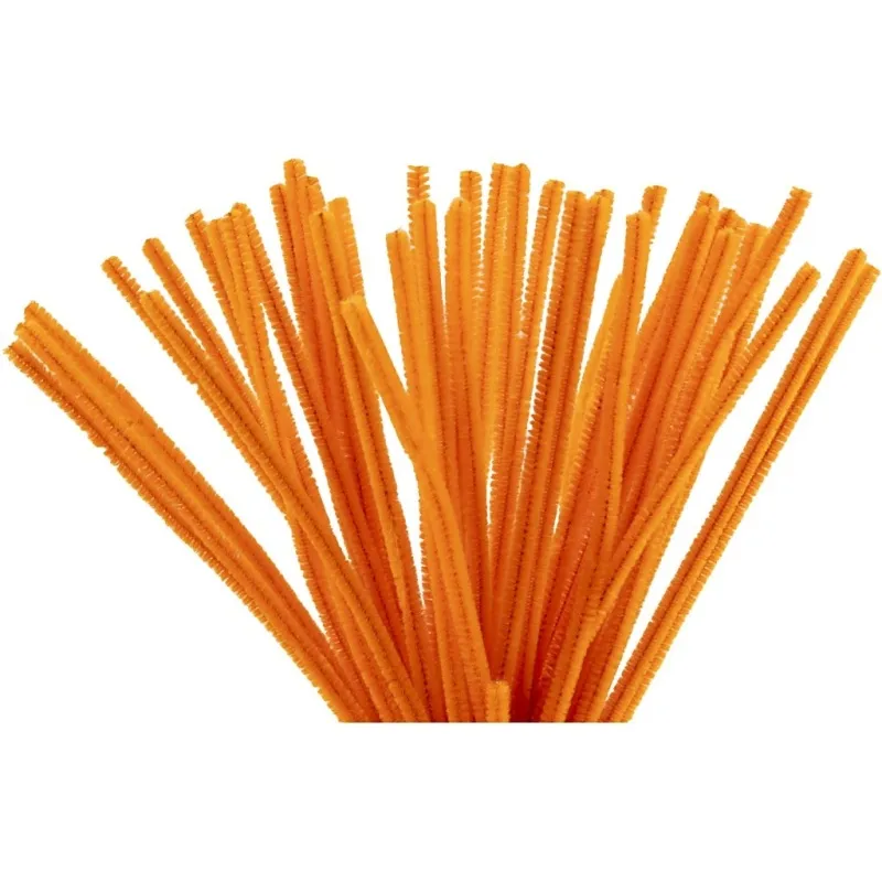Pfeifenreiniger, L 30 cm, Dicke 6 mm, Orange, 50 Stk/ 1 Pck